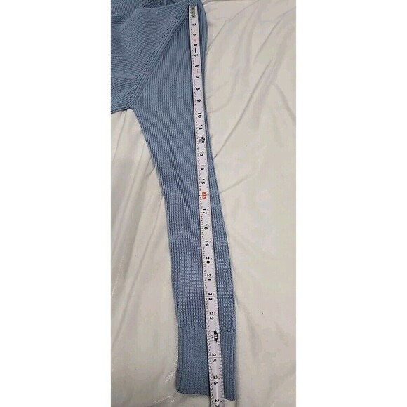 Athleta Hanover Refined V-Neck Sweater Heron Blue Merino Wool Blend Women’s XS - Picture 10 of 11